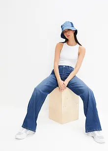 Wide leg jeans mid waist, stretch, bonprix
