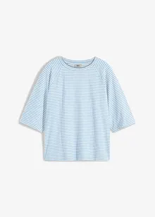 Gestreept T-shirt met raglanmouwen en hooggesloten hals, bonprix
