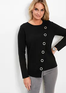 Fijn gebreide trui met stud details, bonprix