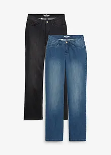 Mid waist jeans, straight (set van 2), bonprix