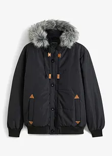 Outdoor jas in bomberstijl met capuchon met imitatiebont, bonprix