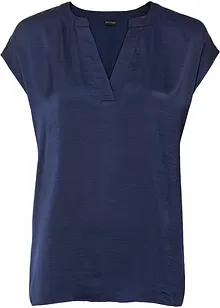 Soepelvallende, satijnen blouse met oversized schouders, bonprix