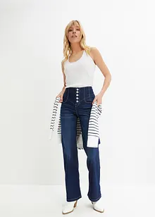 Flared jeans high-waist met gerecycled polyester, bonprix