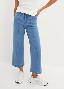 Wide leg mid waist jeans, cropped, bonprix