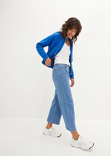 Wide leg mid waist jeans, cropped, bonprix