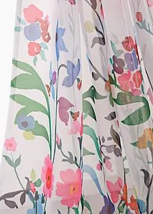 Transparant gordijn met bloemenprint en embrasse (set van 2), bonprix