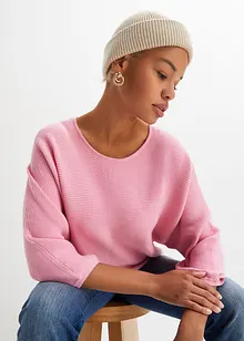 Geribde oversized trui van viscosemix, bonprix