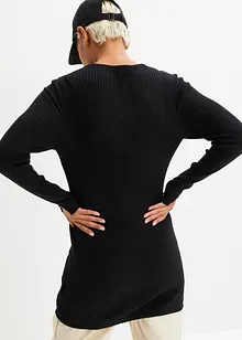 Lang, geribd vest, bonprix