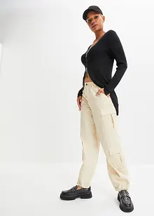 Lang, geribd vest, bonprix