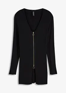 Lang, geribd vest, bonprix