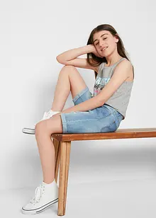 Meisjes stretch jeans short, mid waist, bonprix