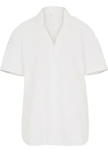 Luchtige oversized blouse van linnenmix, korte mouw, bonprix