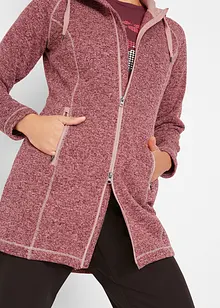 Lang fleece vest met capuchon, bonprix