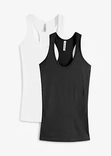 Geribde tanktop (set van 2), bonprix