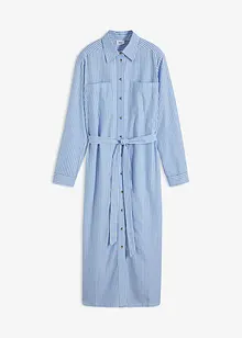 Gestreepte blousejurk met strikceintuur, bonprix