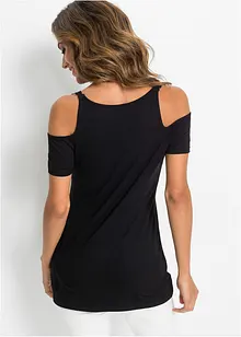 Cold shoulder shirt met kant, bonprix