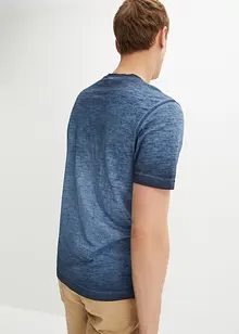 Henley shirt van biologisch katoen in washed out look, korte mouw, bonprix