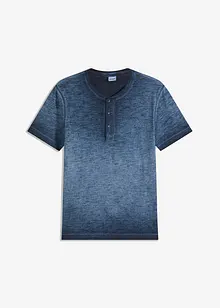 Henley shirt van biologisch katoen in washed out look, korte mouw, bonprix