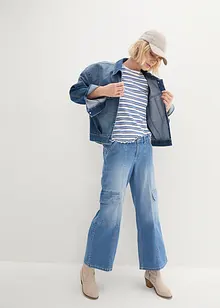 Mid waist cargo jeans, cropped, John Baner JEANSWEAR