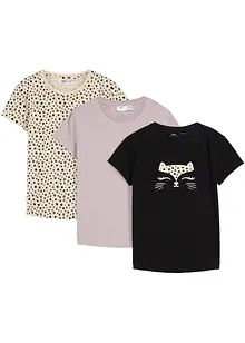 Meisjes T-shirt (set van 3) van biologisch katoen, bonprix