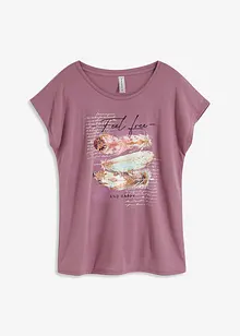 T-shirt met verenprint, bonprix