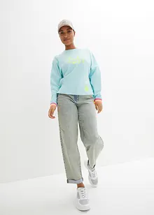 Sweater met kleurrijke mouwboorden, bonprix