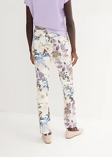 Stretch broek met bloemenprint, bonprix