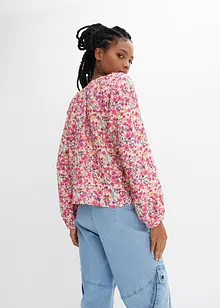 Gebloemde blouse van viscose met structuur, bonprix