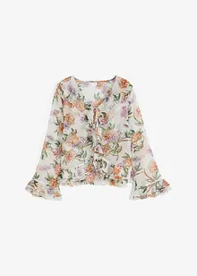 Gedessineerde blouse met volants, bonprix