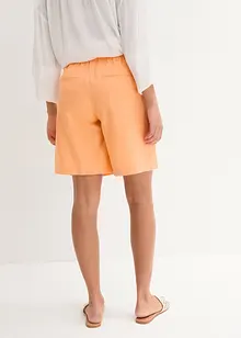 Wijde short met bandplooien, linnen en high waist comfortband, bonprix