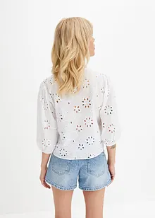 Blouse met broderie anglaise, bonprix