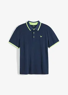 Piqué poloshirt van biologisch katoen met neon highlights en korte mouwen, bonprix