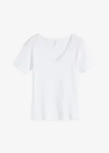 Geribd shirt met kant, bonprix