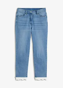 Stretch jeans met kanten boordjes, bonprix