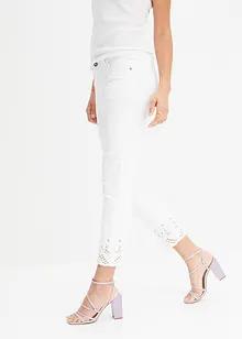 Stretch broek met broderie anglaise, bonprix