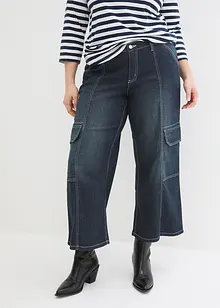 Mid waist cargo jeans, cropped, John Baner JEANSWEAR