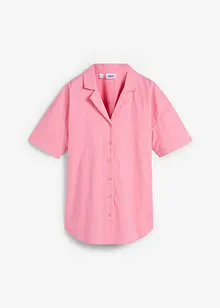 Luchtige oversized blouse van linnenmix, korte mouw, bonprix