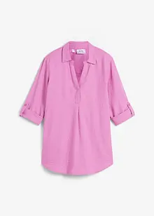Blouse met linnen en 3/4 mouwen, bonprix