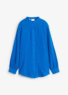 Lange mousseline blouse van katoen met zijsplitten, bonprix