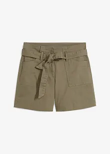 Twill short met strikceintuur, bpc bonprix collection