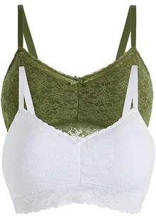 Pink Collection bralette zonder beugels (set van 2) met gerecycled polyamide, bonprix