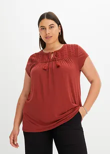 Shirt met broderie anglaise, bonprix