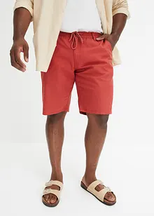 Chino bermuda met linnen en strikkoordje, regular fit, bpc bonprix collection