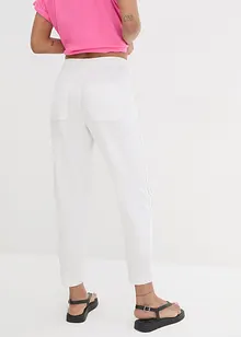 Linnen broek met kant opzij, cropped, bonprix