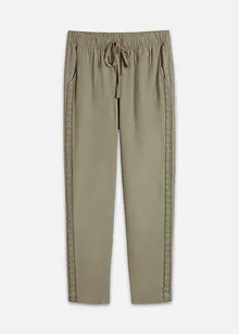 Linnen broek met kant opzij, cropped, bonprix