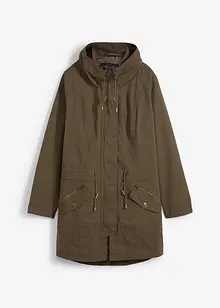 Korte katoenen parka met opstaande kraag, getailleerd, bonprix