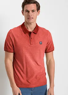 Piqué poloshirt in gewassen look, korte mouw, bonprix