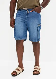 Lange jeans short met cargozakken, regular fit, John Baner JEANSWEAR