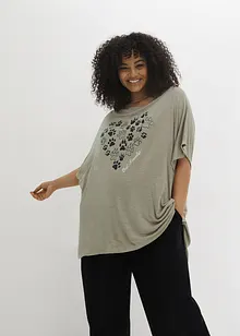 Bigshirt met print van licht materiaal, bonprix