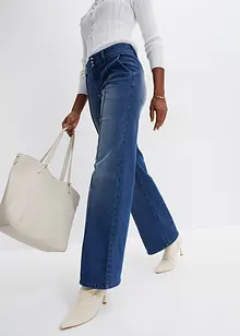 Wide leg jeans met mid waist, bonprix